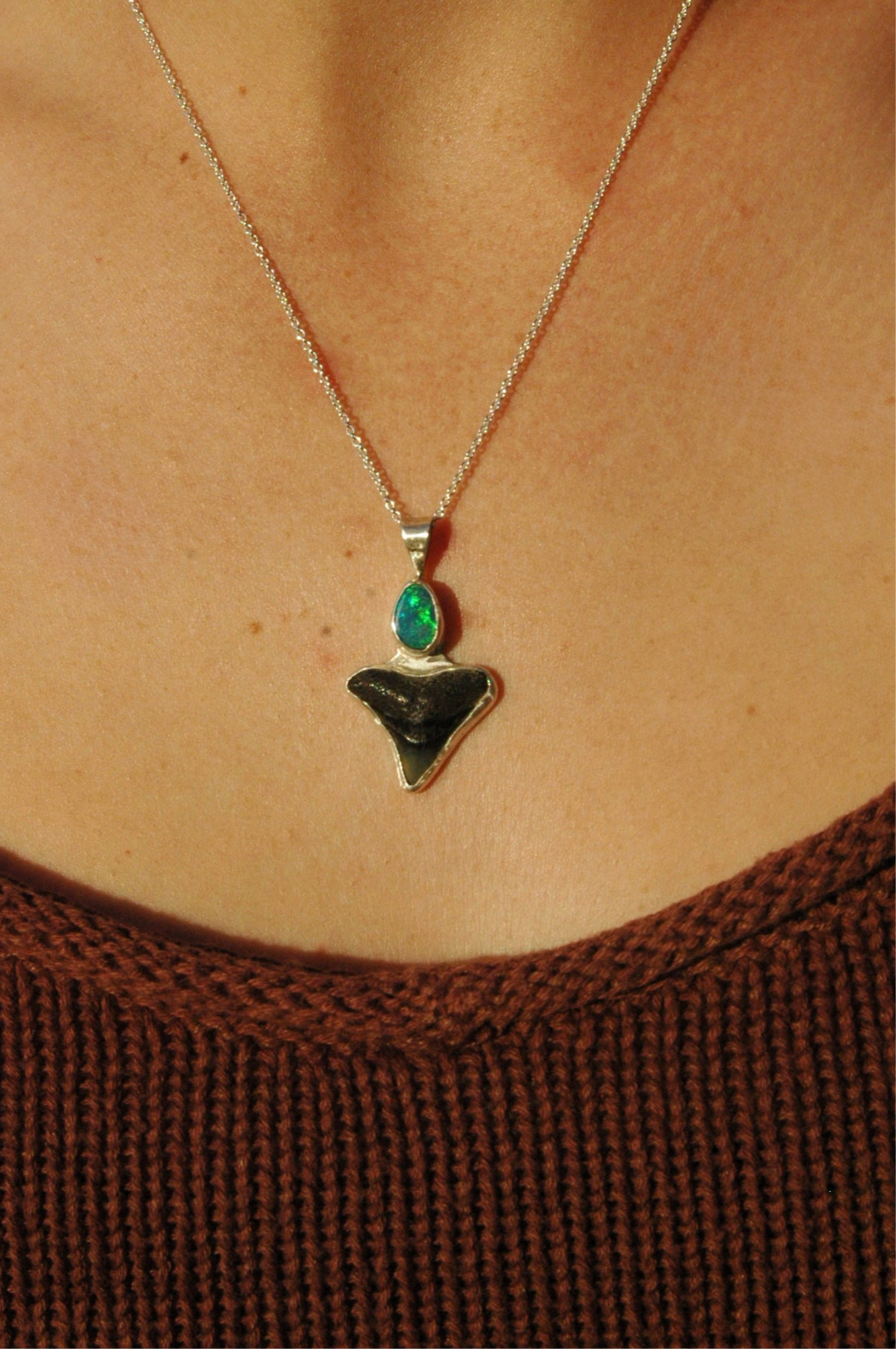 Shark Tooth Opal Pendant