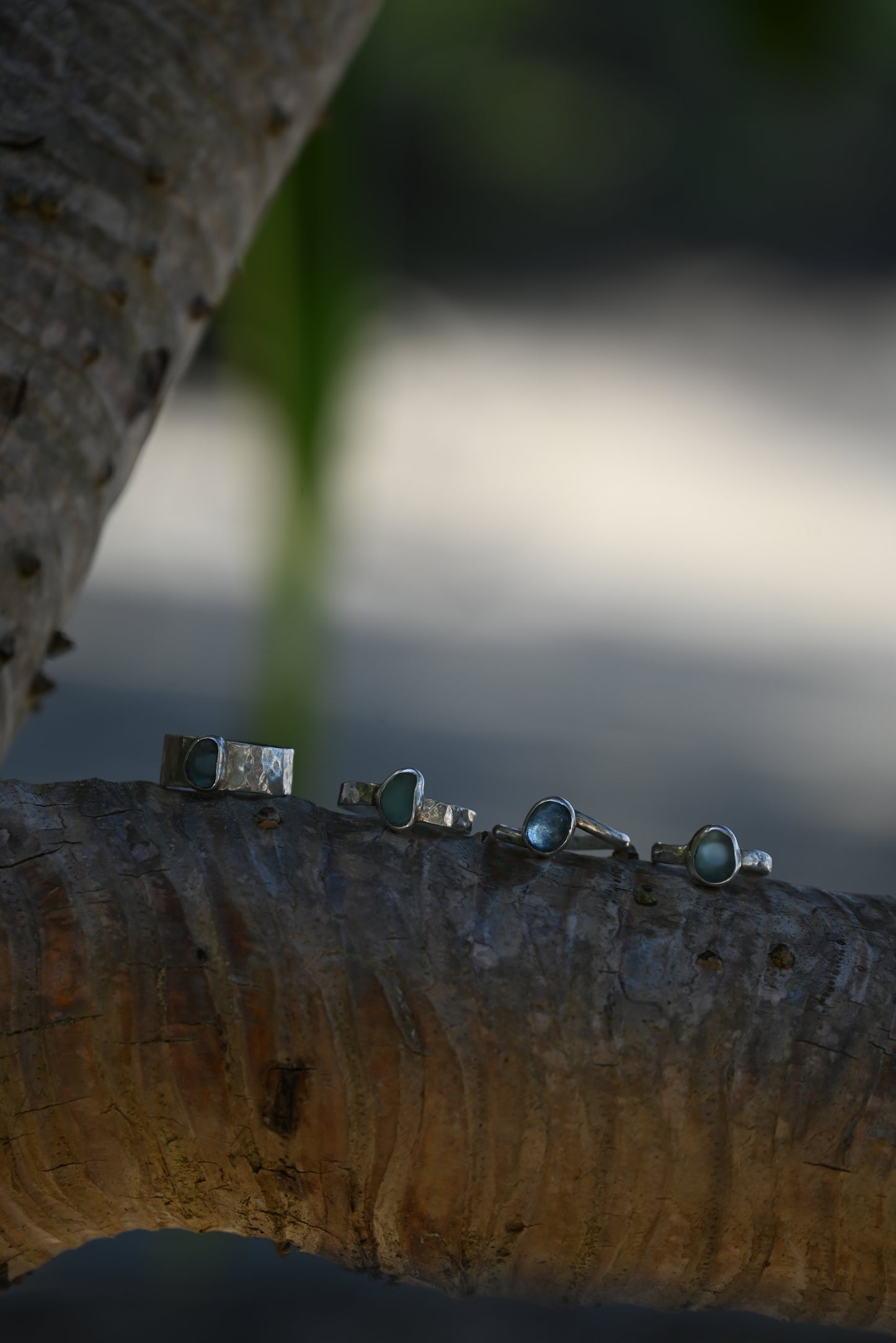 Hammered Seaglass Band - Thick