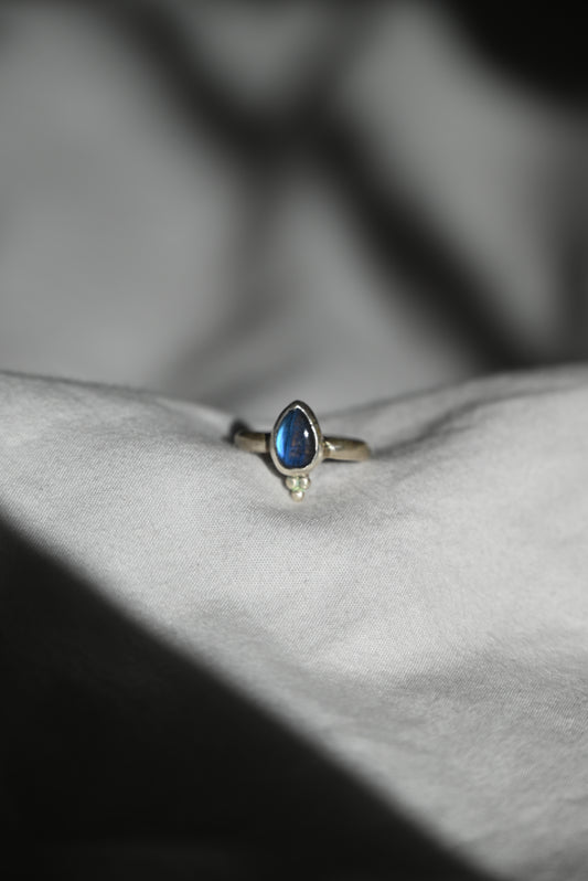 Labradorite Teardrop Ring