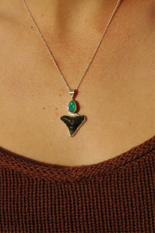Shark Tooth Opal Pendant