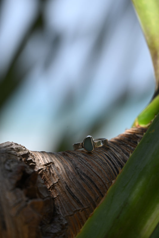 Seaglass Hammered Band - Thin