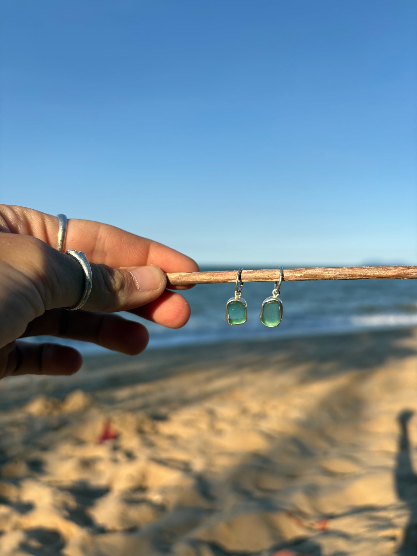 Seaglass Hoops