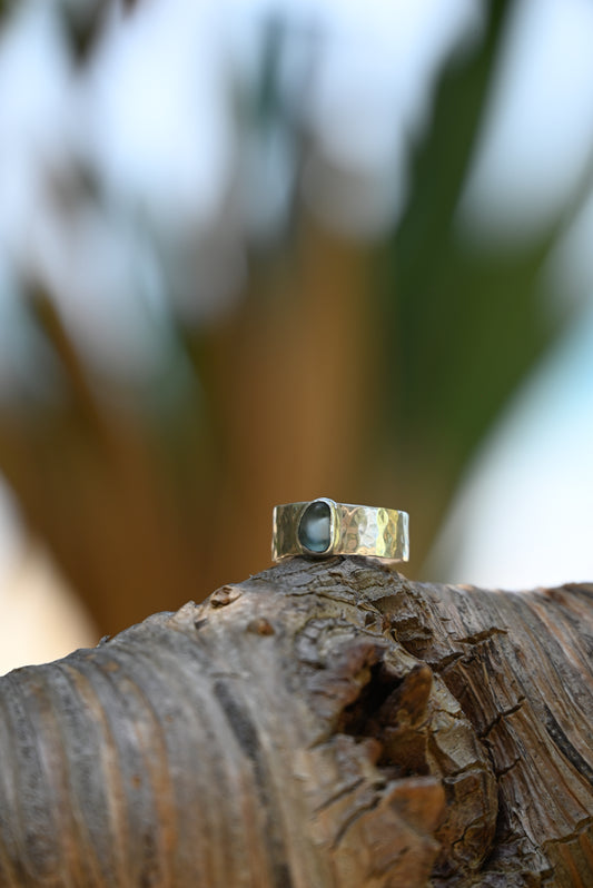Hammered Seaglass Band - Thick