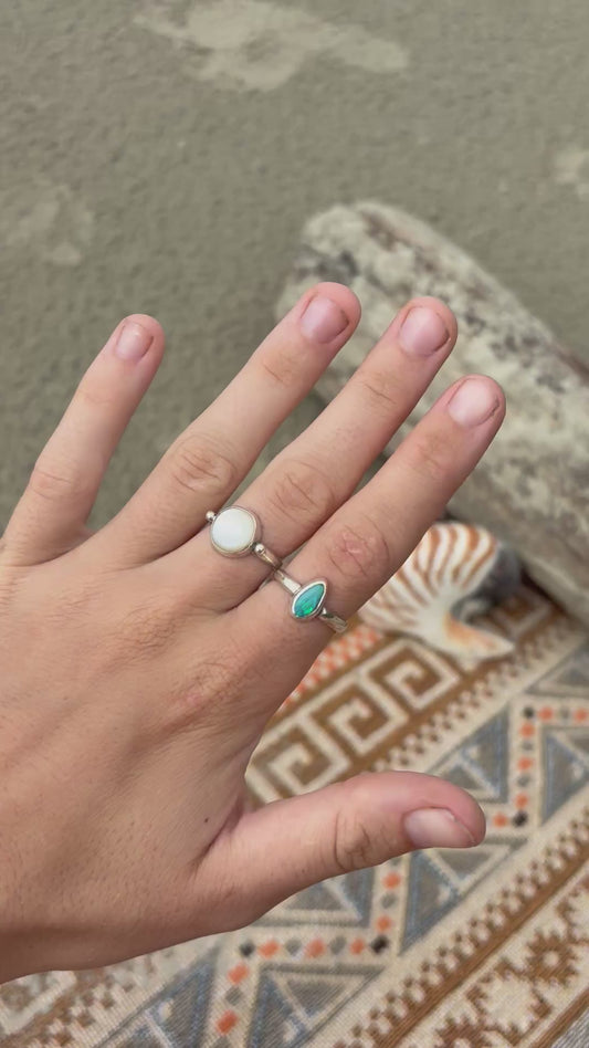 Opal Teardrop Ring - Size 8